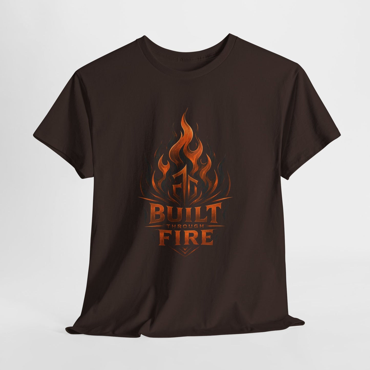 Built Through Fire T-Shirt — Flame Logo Graphic Tee