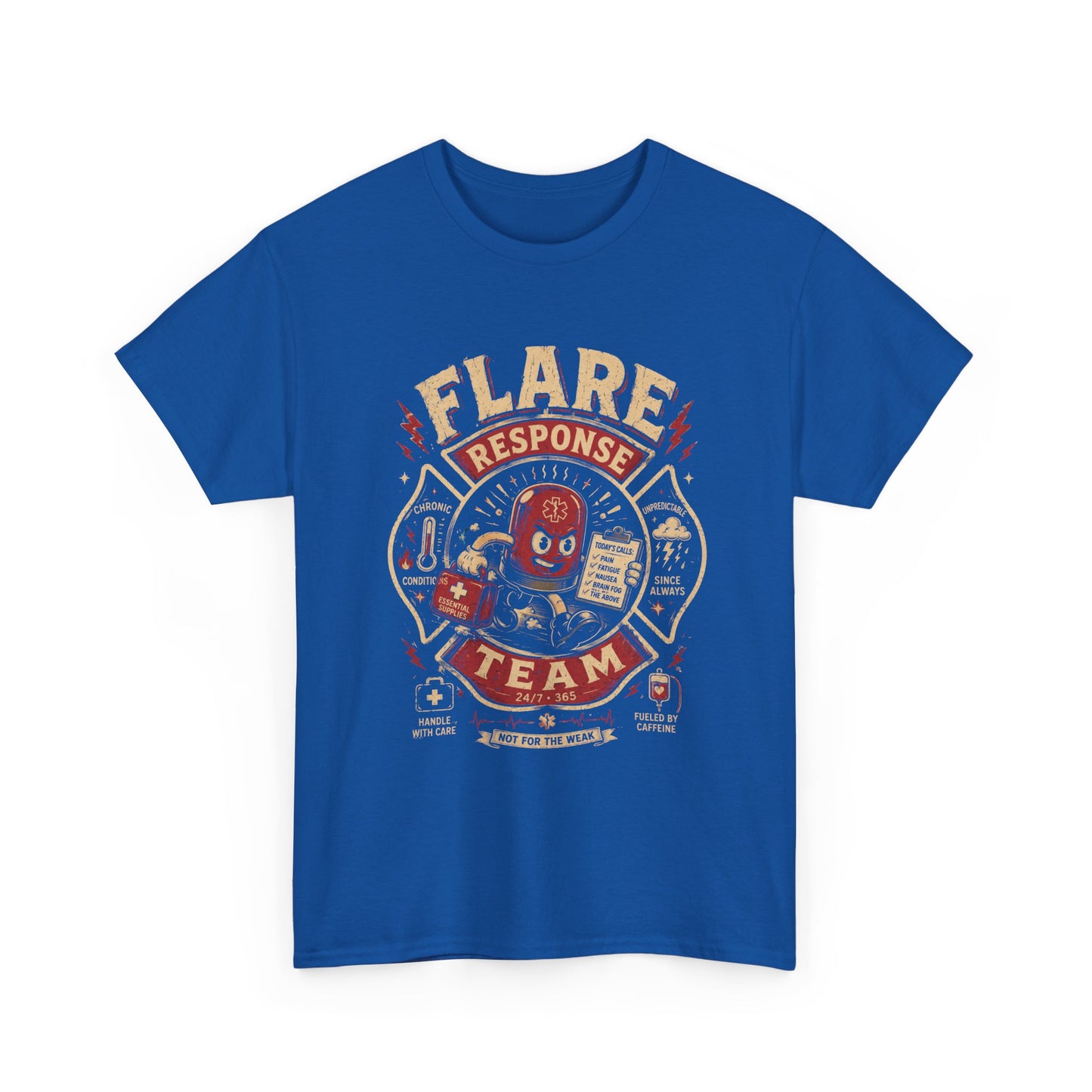 Flare Response Team T-Shirt – Retro Firefighter Skull Graphic Tee