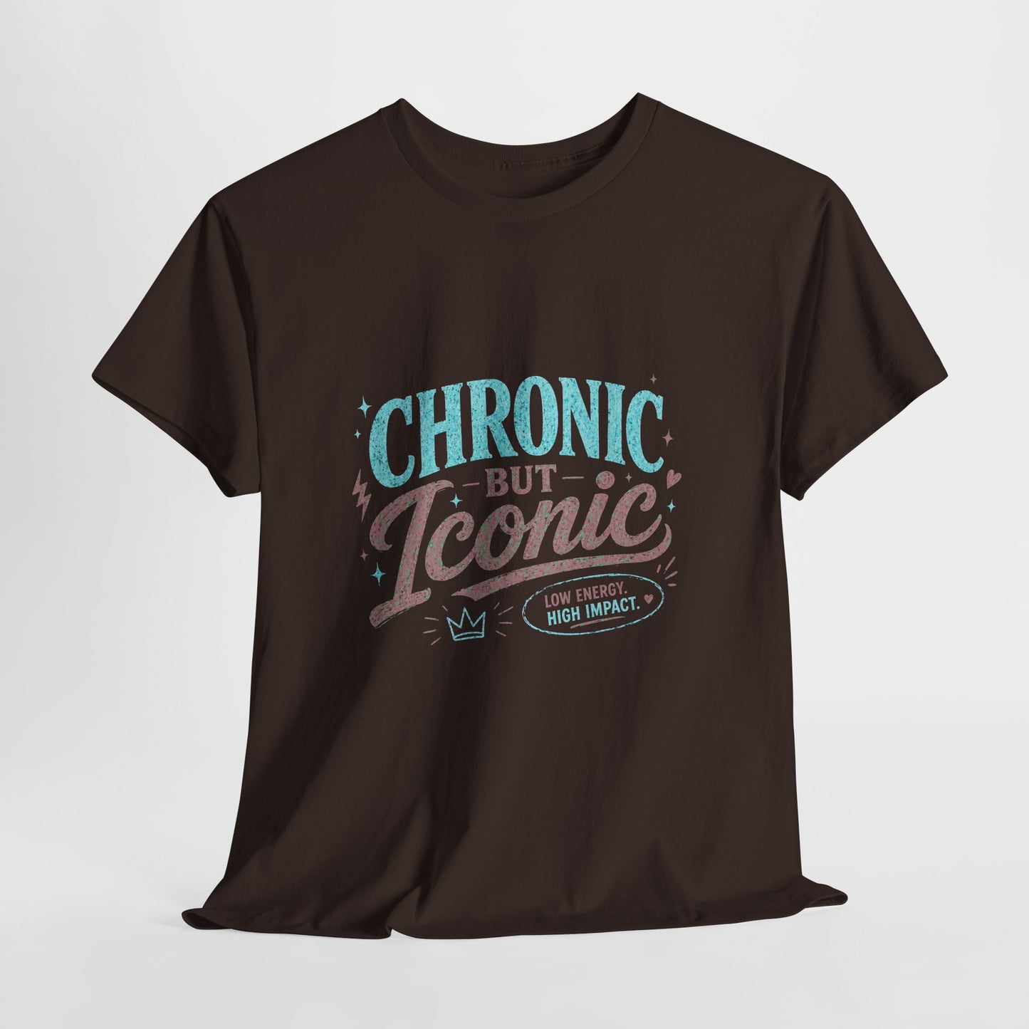 Chronic But Iconic Tee — Awareness Retro Script Shirt for Chronic Illness Support