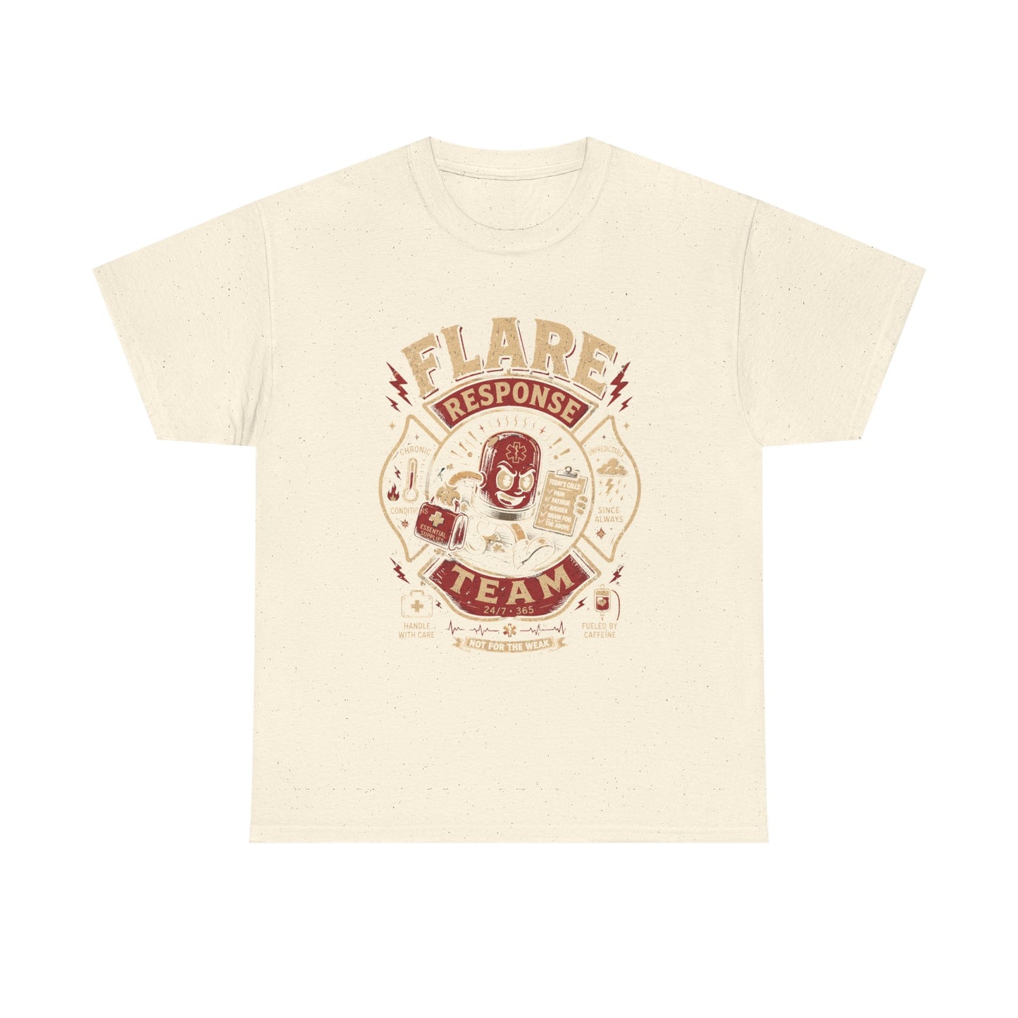 Flare Response Team T-Shirt – Retro Firefighter Skull Graphic Tee