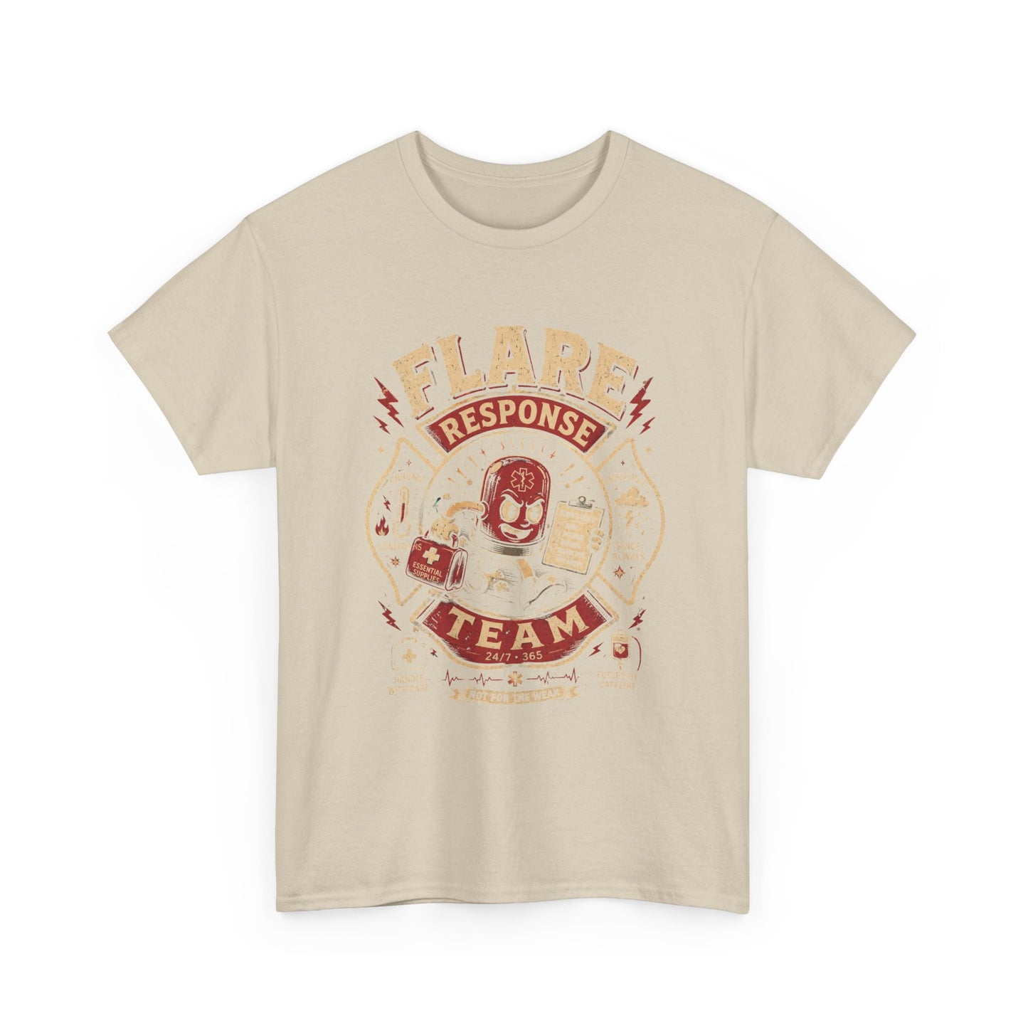 Flare Response Team T-Shirt – Retro Firefighter Skull Graphic Tee