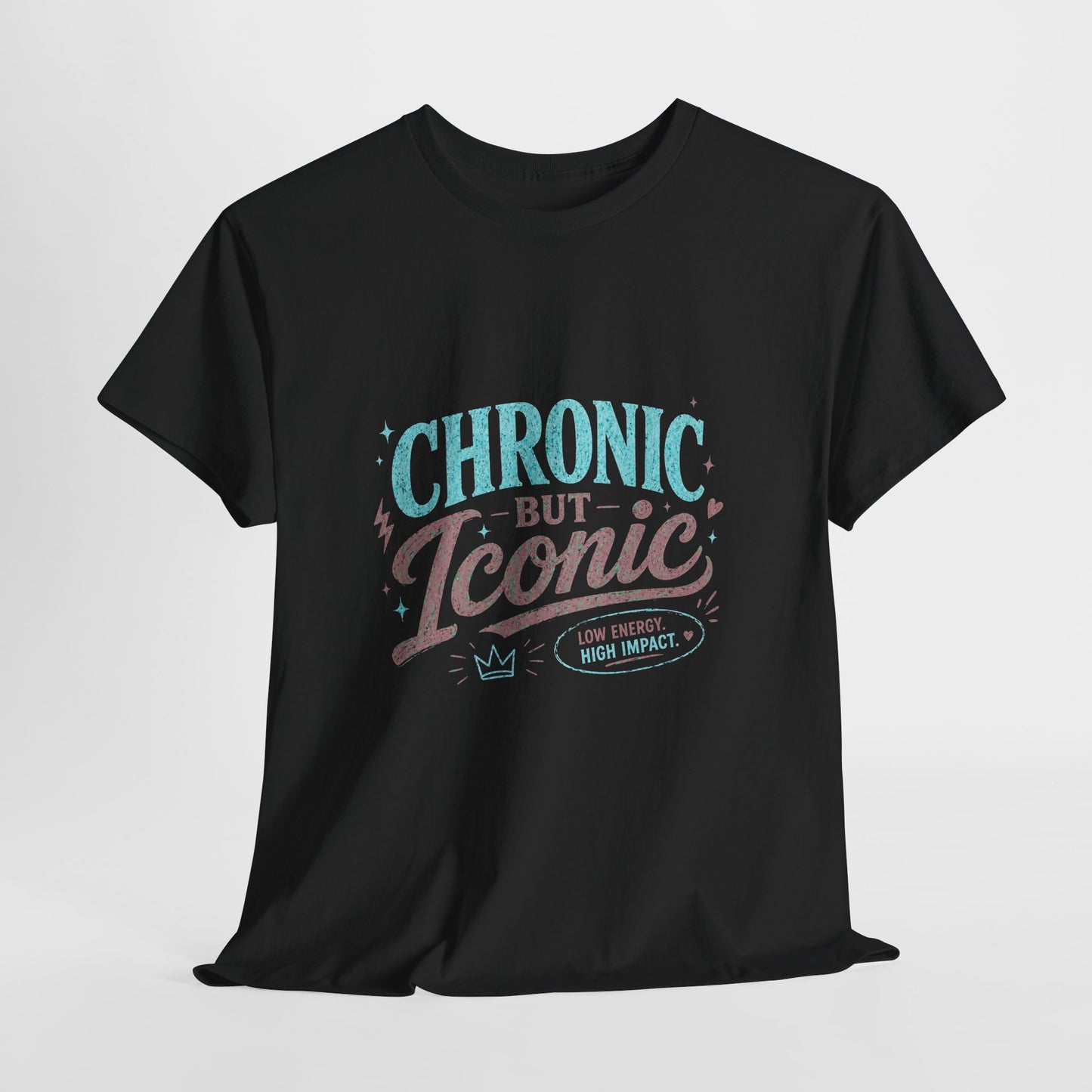 Chronic But Iconic Tee — Awareness Retro Script Shirt for Chronic Illness Support