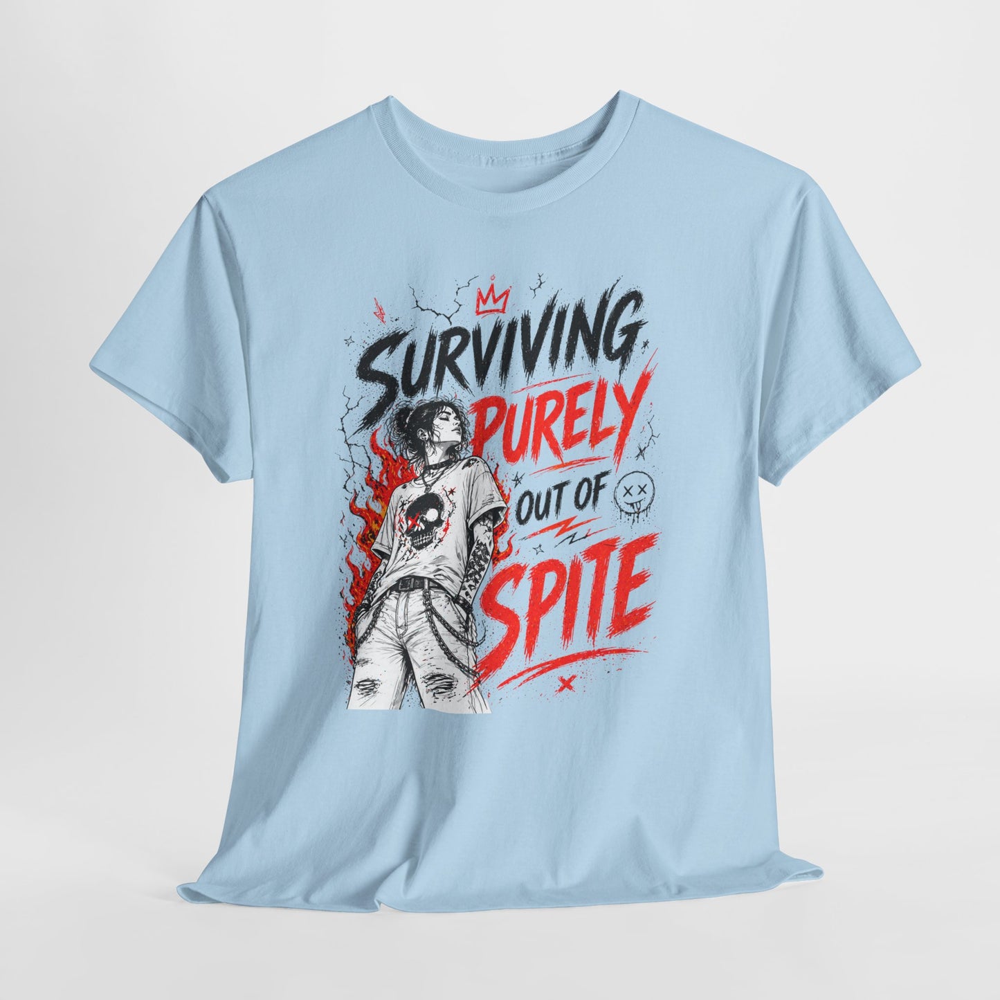 Surviving Purely Out Of Spite Tee — Edgy Motivational Graphic T-Shirt
