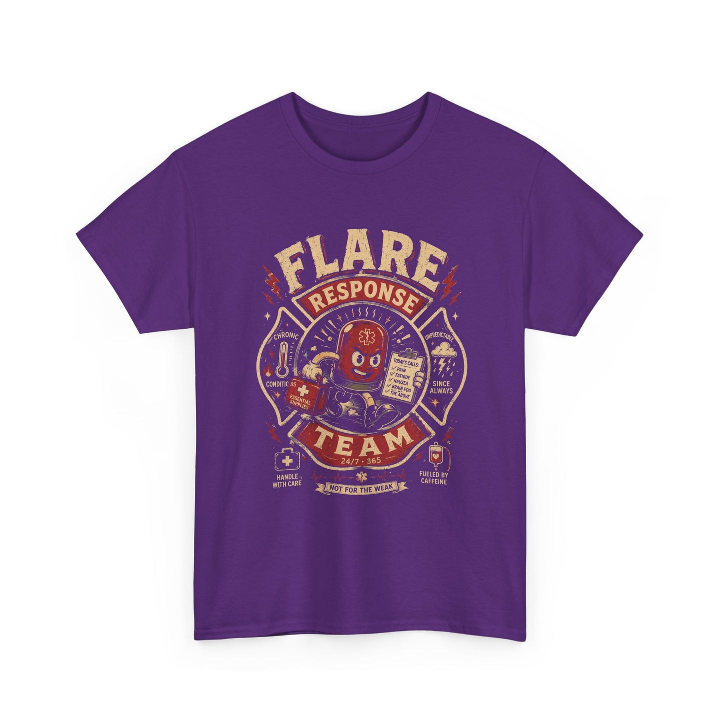 Flare Response Team T-Shirt – Retro Firefighter Skull Graphic Tee