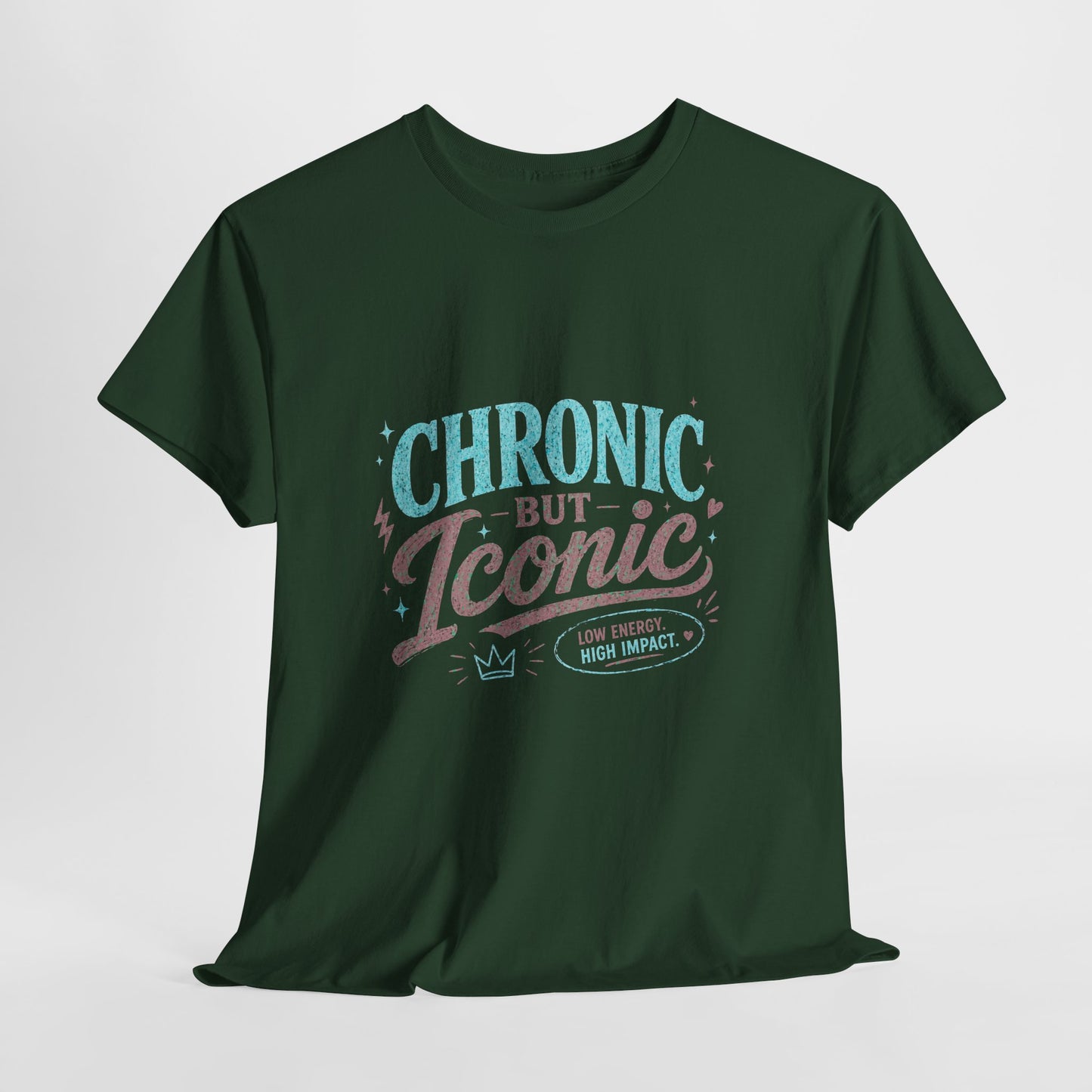 Chronic But Iconic Tee — Awareness Retro Script Shirt for Chronic Illness Support