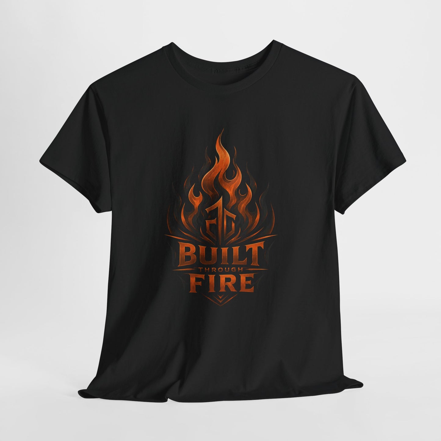 Built Through Fire T-Shirt — Flame Logo Graphic Tee