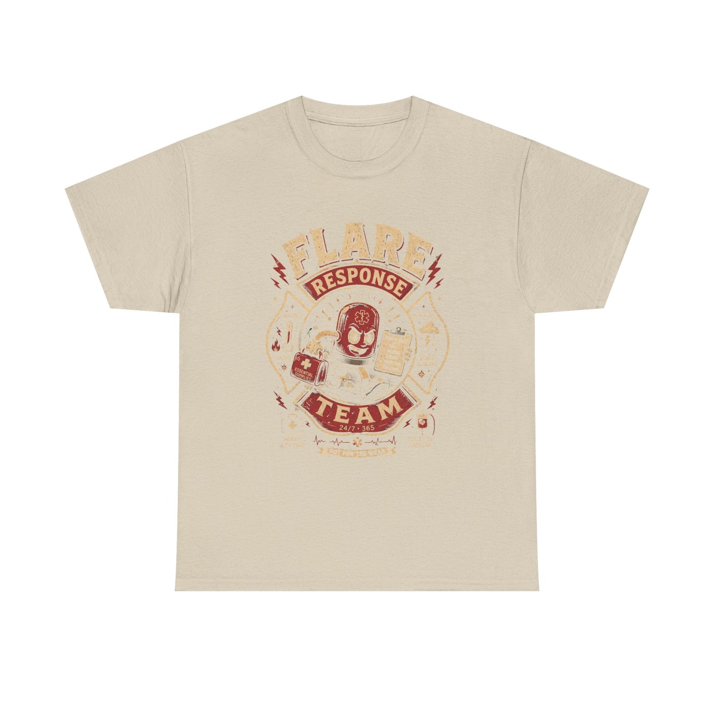 Flare Response Team T-Shirt – Retro Firefighter Skull Graphic Tee