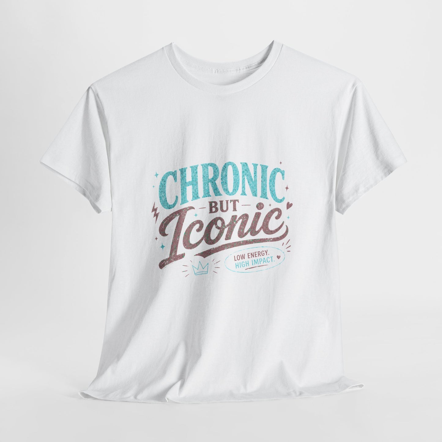 Chronic But Iconic Tee — Awareness Retro Script Shirt for Chronic Illness Support