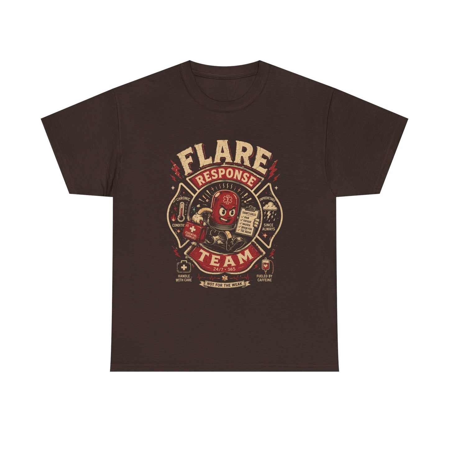 Flare Response Team T-Shirt – Retro Firefighter Skull Graphic Tee