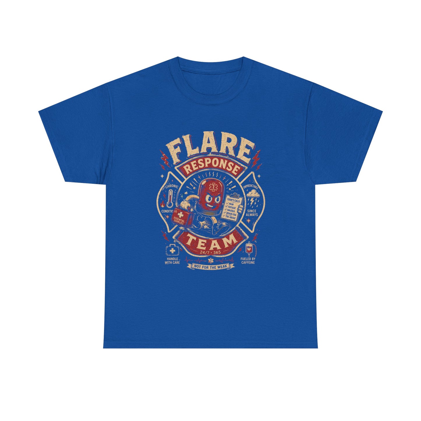 Flare Response Team T-Shirt – Retro Firefighter Skull Graphic Tee