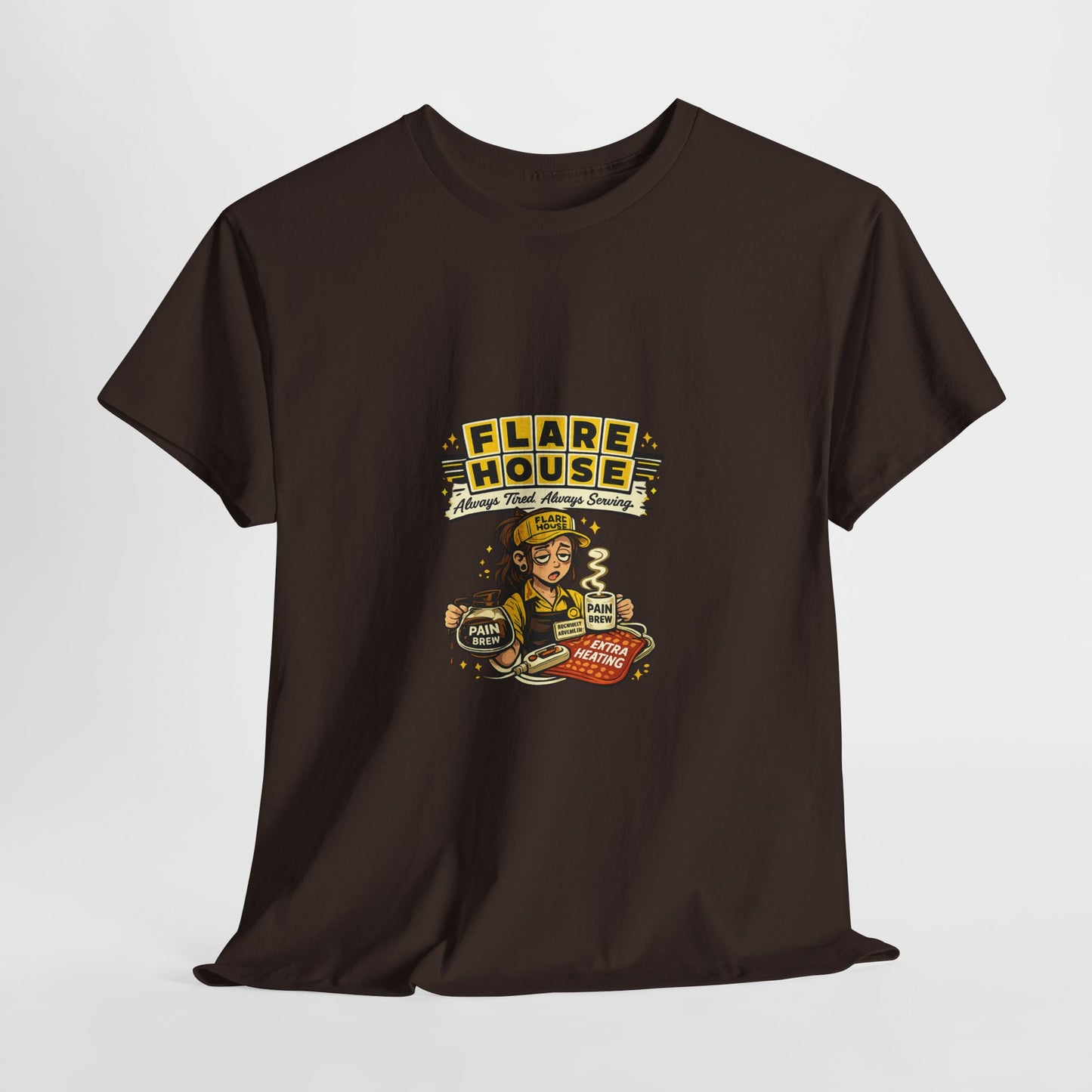 Flare House Retro Diner Tee - Vintage Pin-Up Burger & Fries Graphic