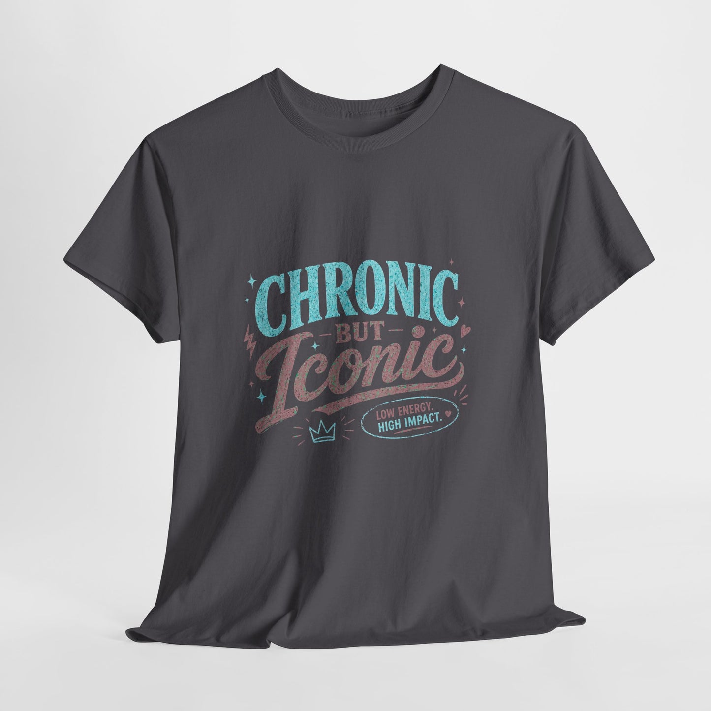 Chronic But Iconic Tee — Awareness Retro Script Shirt for Chronic Illness Support