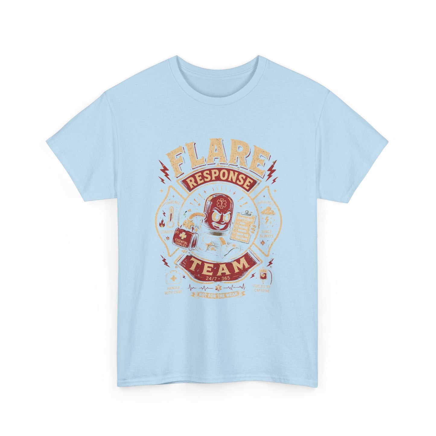 Flare Response Team T-Shirt – Retro Firefighter Skull Graphic Tee