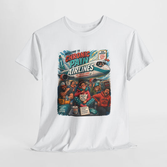 Chronic Pain Airlines Graphic Tee — Supportive Awareness Travel Vibe