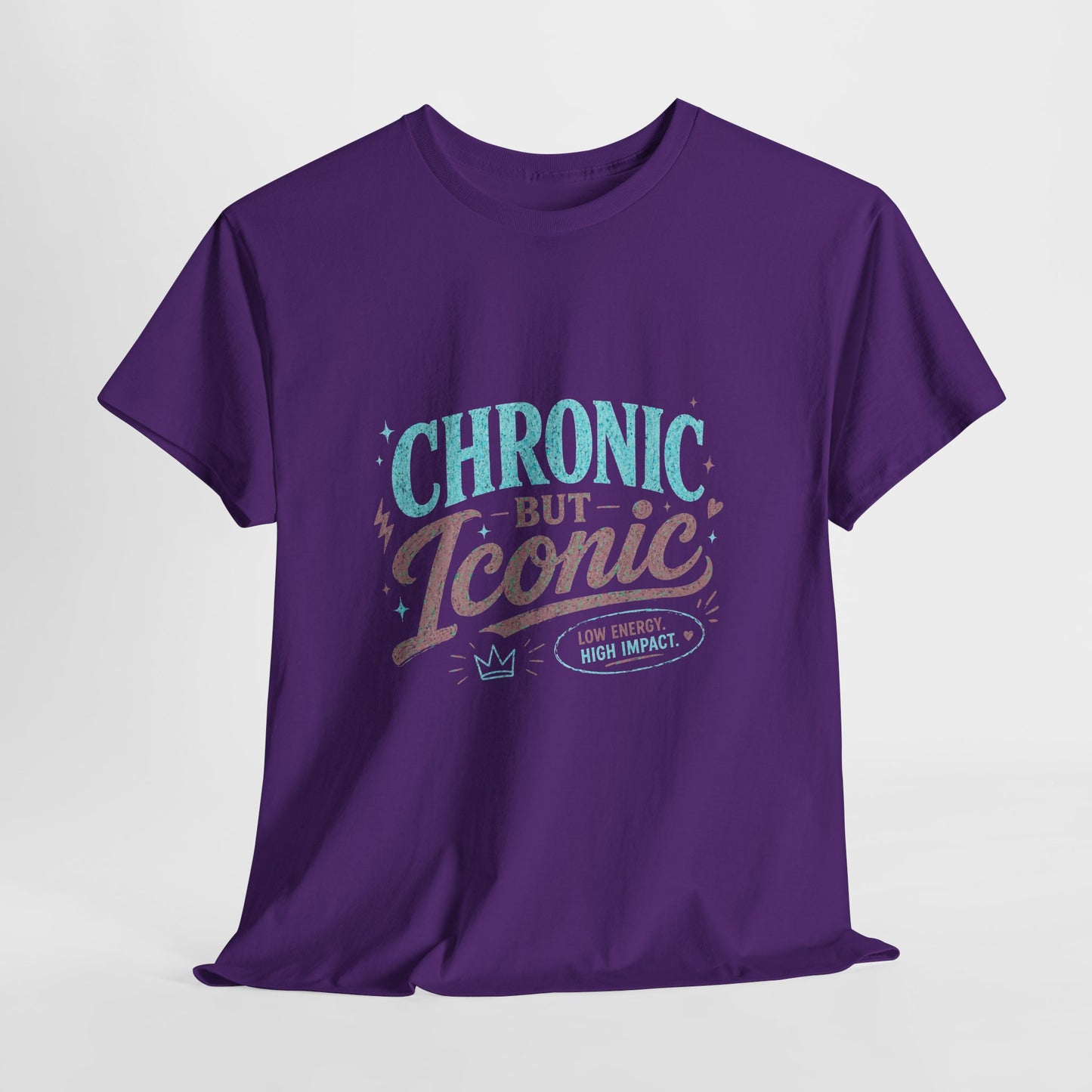 Chronic But Iconic Tee — Awareness Retro Script Shirt for Chronic Illness Support
