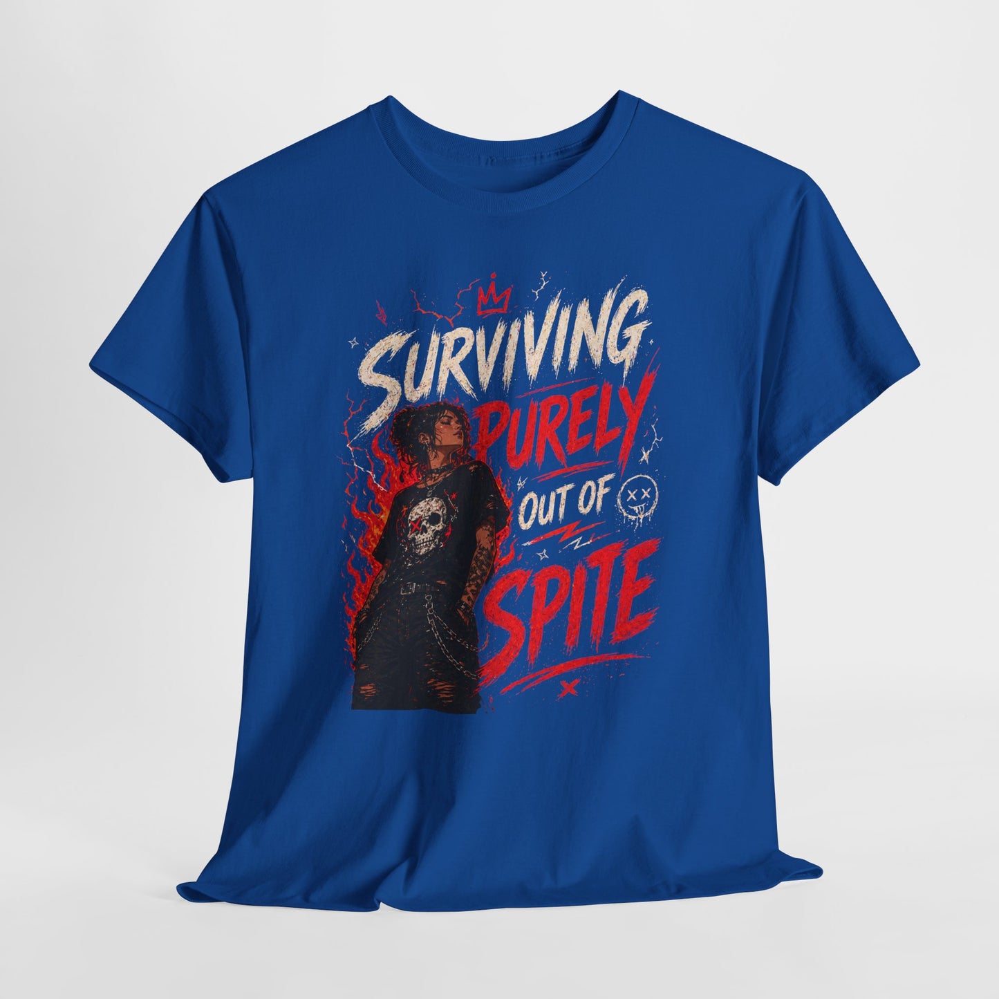 Surviving Purely Out Of Spite Tee — Edgy Motivational Graphic T-Shirt
