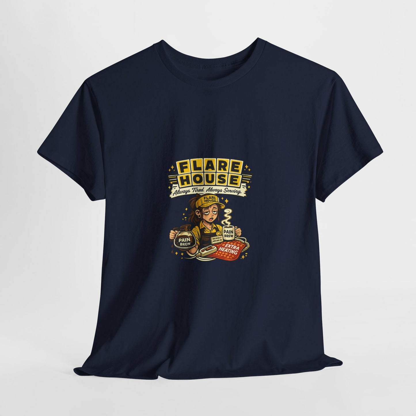 Flare House Retro Diner Tee - Vintage Pin-Up Burger & Fries Graphic