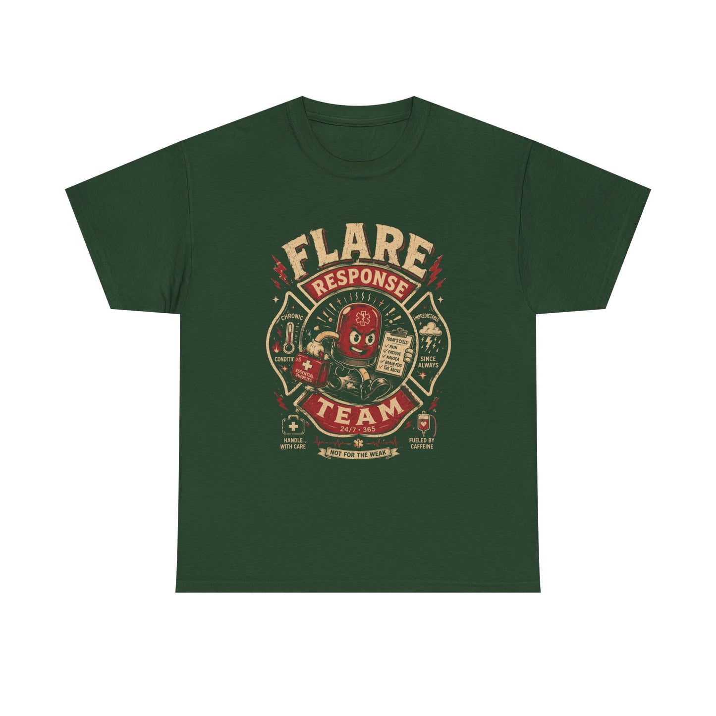 Flare Response Team T-Shirt – Retro Firefighter Skull Graphic Tee