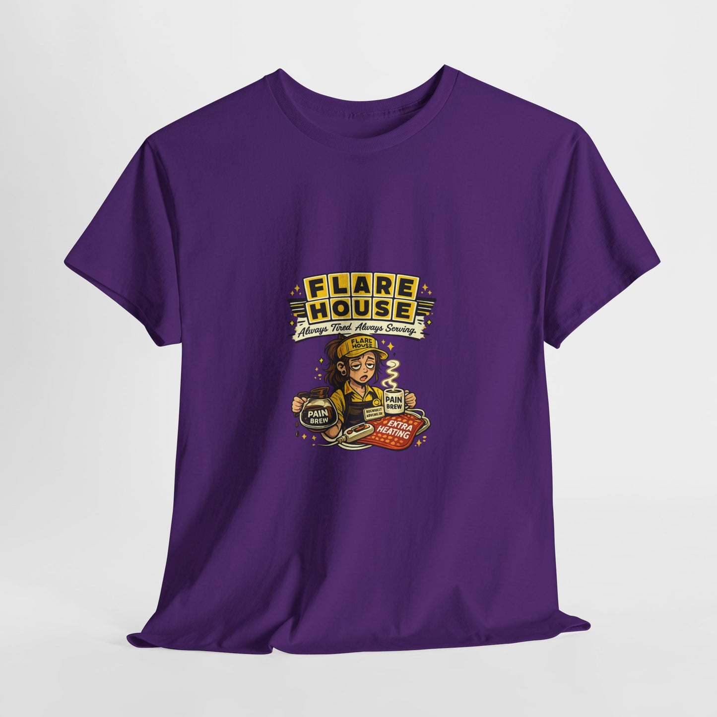 Flare House Retro Diner Tee - Vintage Pin-Up Burger & Fries Graphic