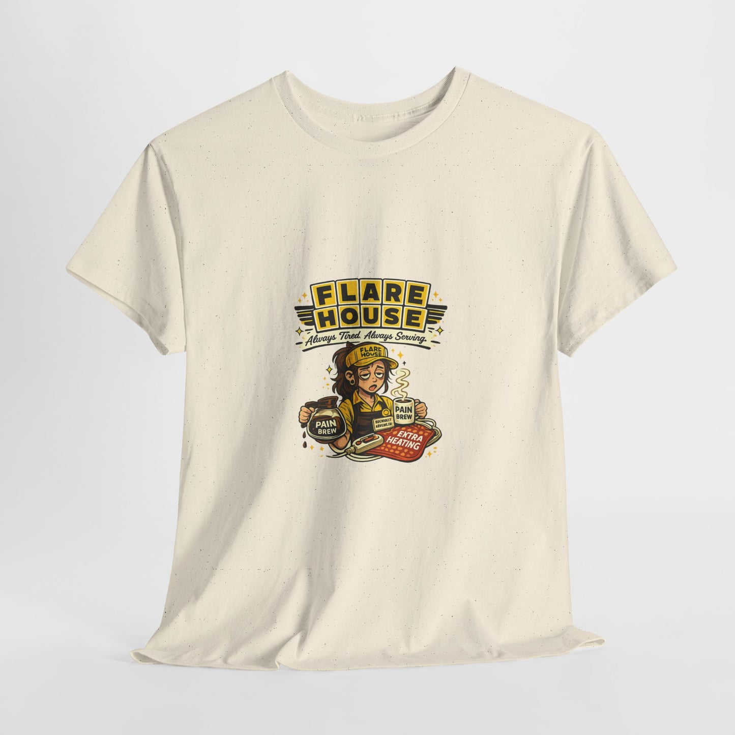 Flare House Retro Diner Tee - Vintage Pin-Up Burger & Fries Graphic