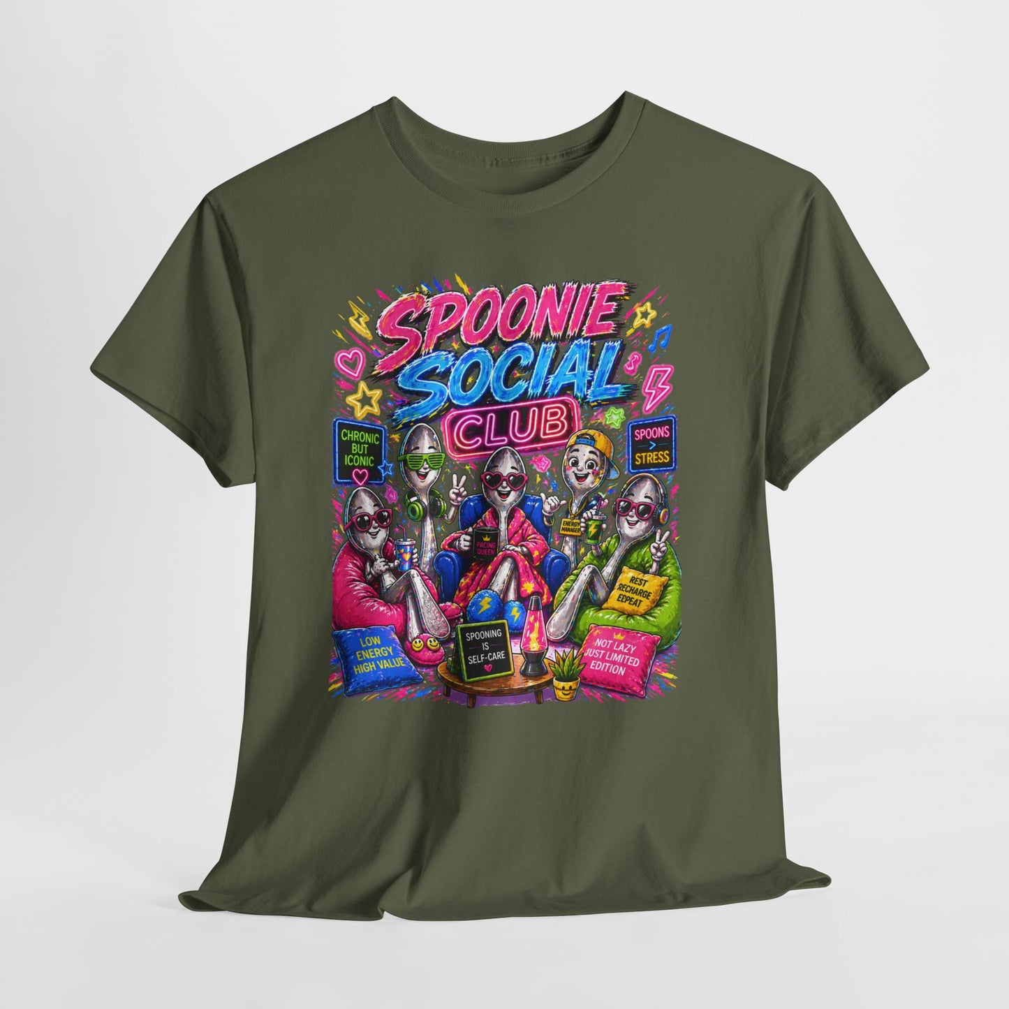 Spoonie Social Club T-Shirt — Chronic Illness Awareness Graphic Tee