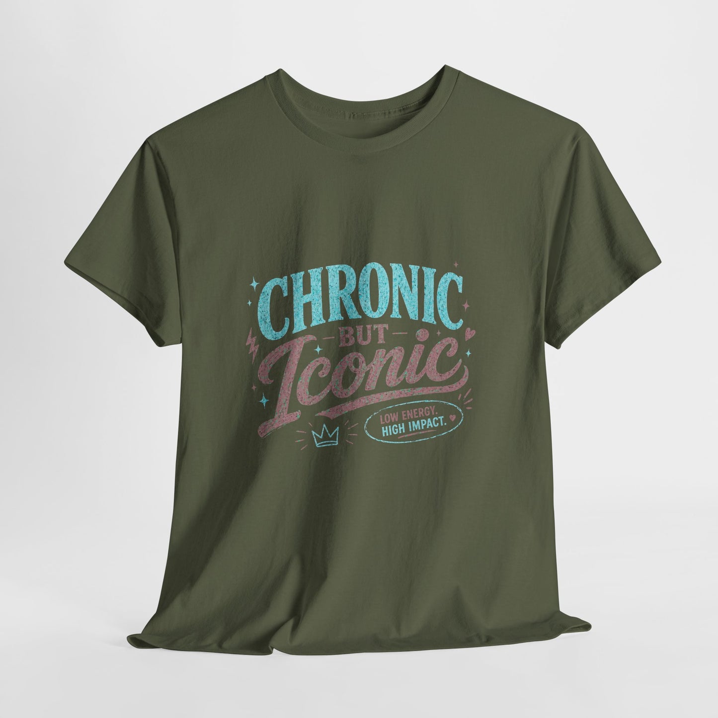 Chronic But Iconic Tee — Awareness Retro Script Shirt for Chronic Illness Support