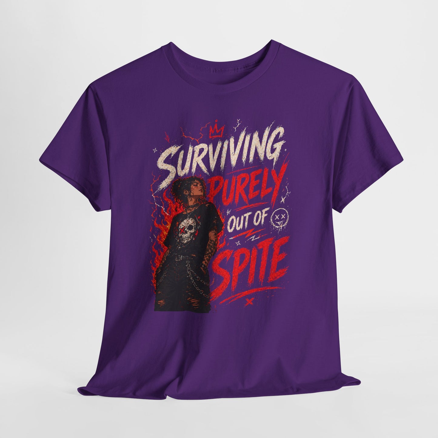 Surviving Purely Out Of Spite Tee — Edgy Motivational Graphic T-Shirt