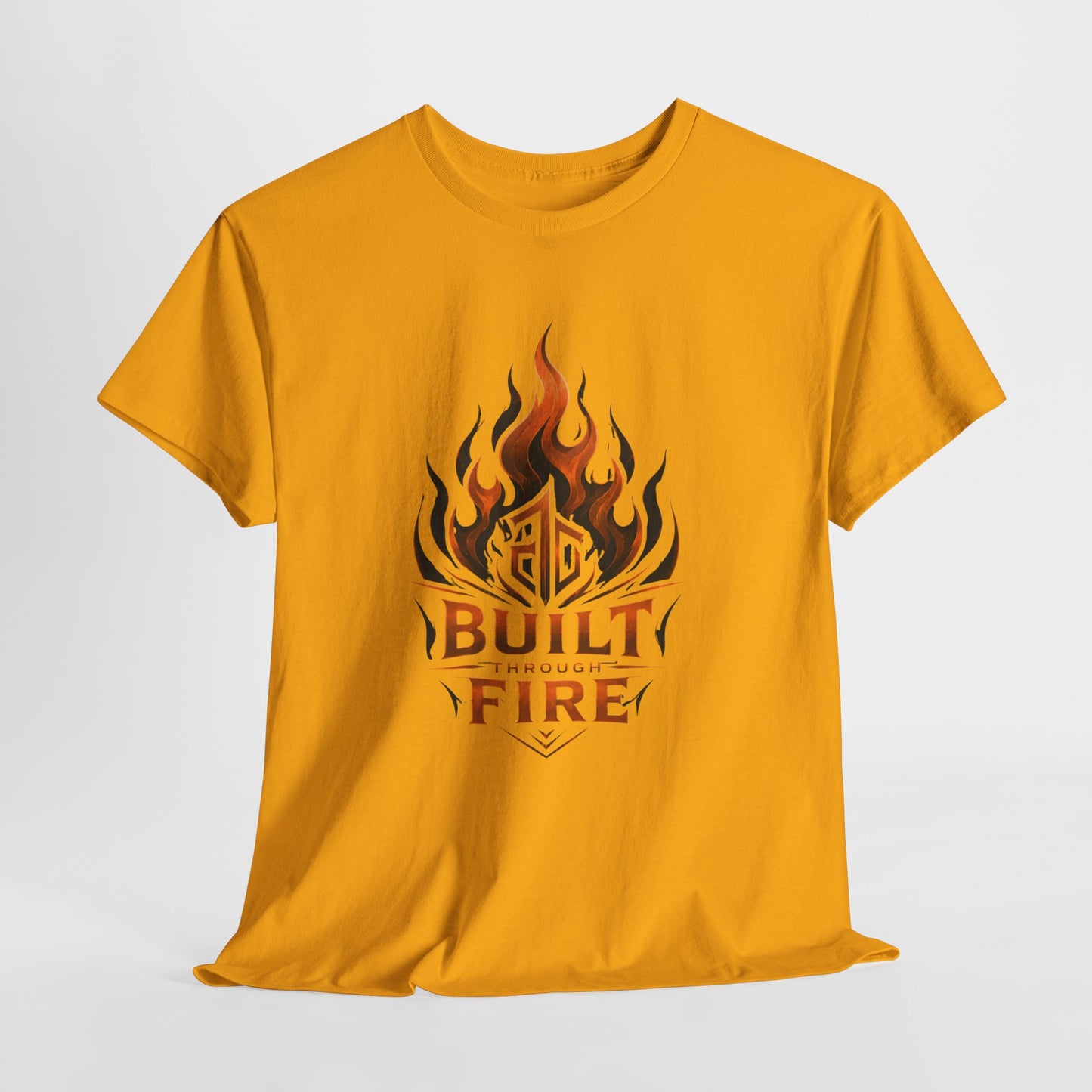 Built Through Fire T-Shirt — Flame Logo Graphic Tee