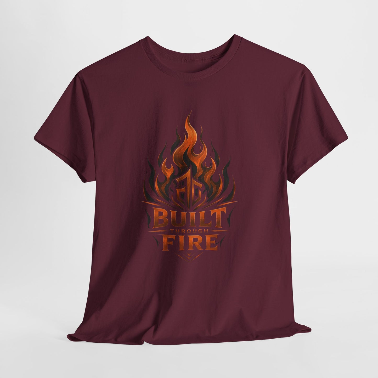 Built Through Fire T-Shirt — Flame Logo Graphic Tee